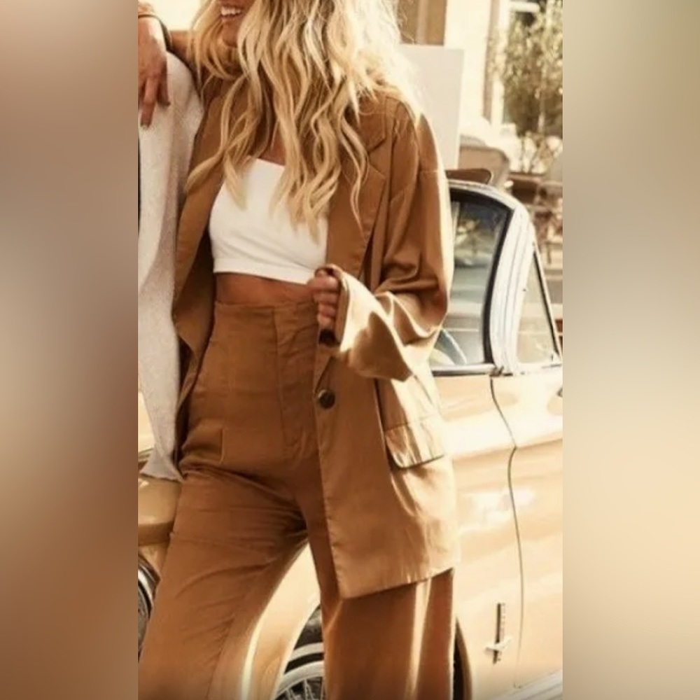 I2th Tribe Halley Bronze WIDE LEG TROUSERS NWT